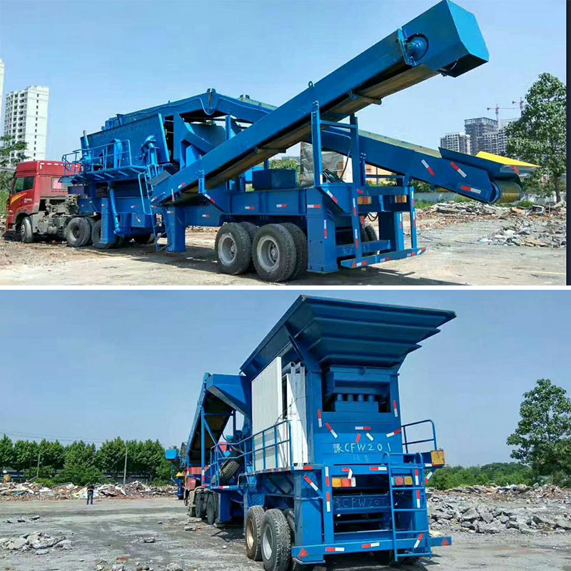 有鋼時產(chǎn)50噸山石移動碎石車助力新農(nóng)村產(chǎn)品圖片