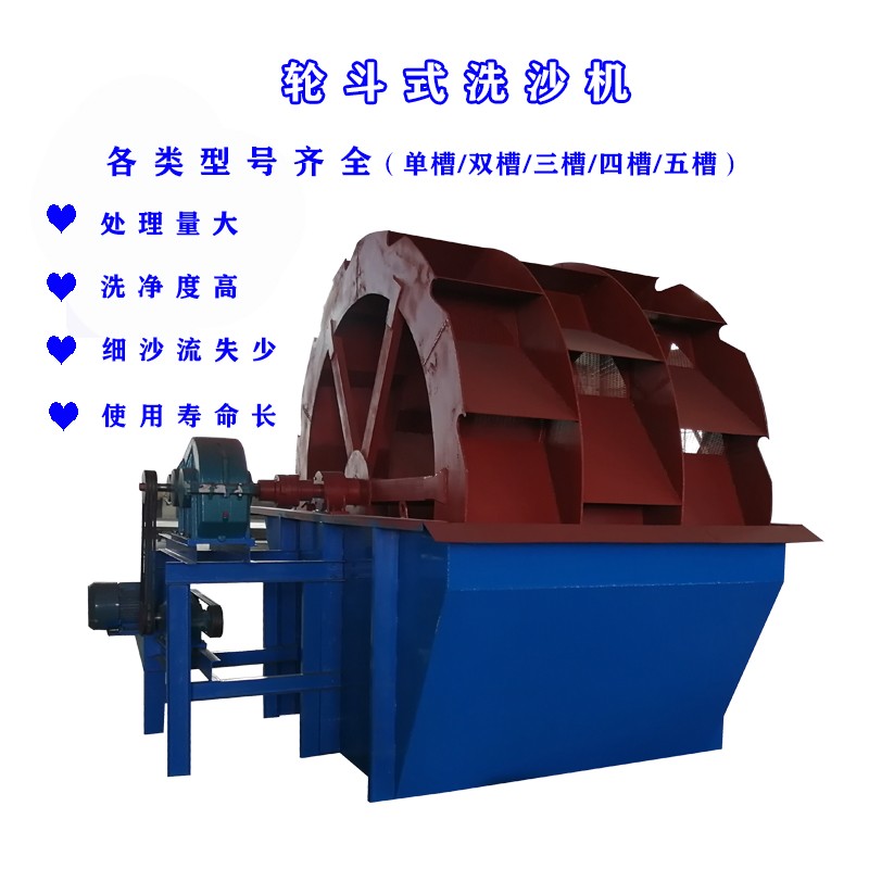 輪斗洗砂機(jī)設(shè)備大型篩沙機(jī)輪式洗沙全套全自動水洗山河沙砂洗產(chǎn)品圖片