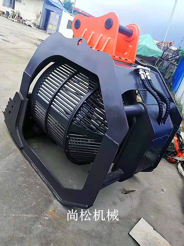 挖掘機(jī)水平篩分斗設(shè)備 旋轉(zhuǎn)式篩分簍 20噸挖掘機(jī)篩