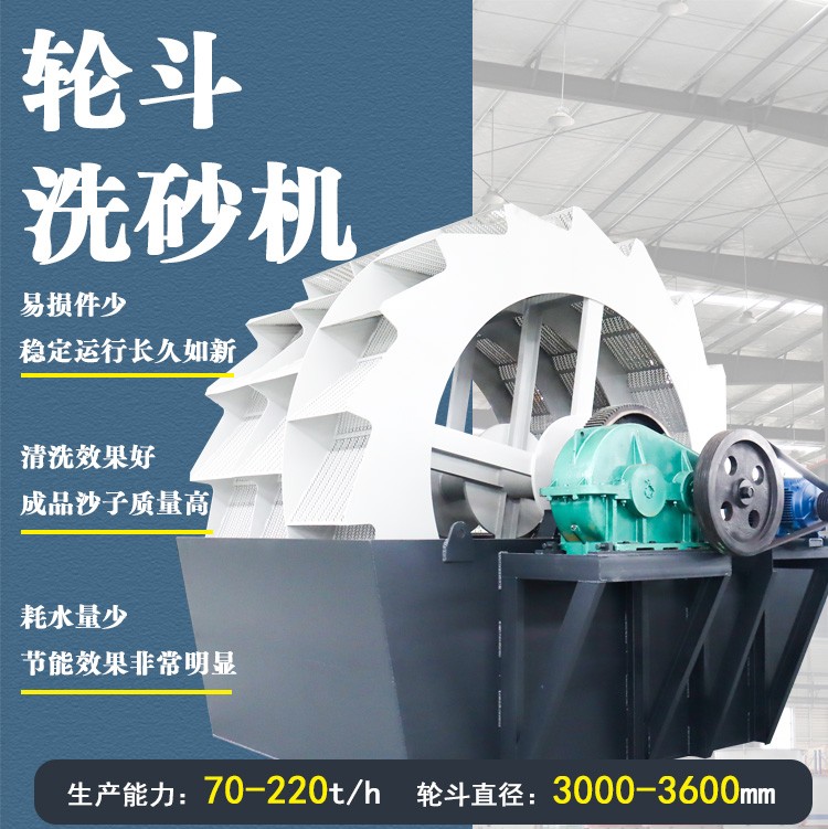 輪斗式洗砂機(jī)，建筑工地洗砂機(jī)，砂石場輪式洗砂機(jī)產(chǎn)品圖片