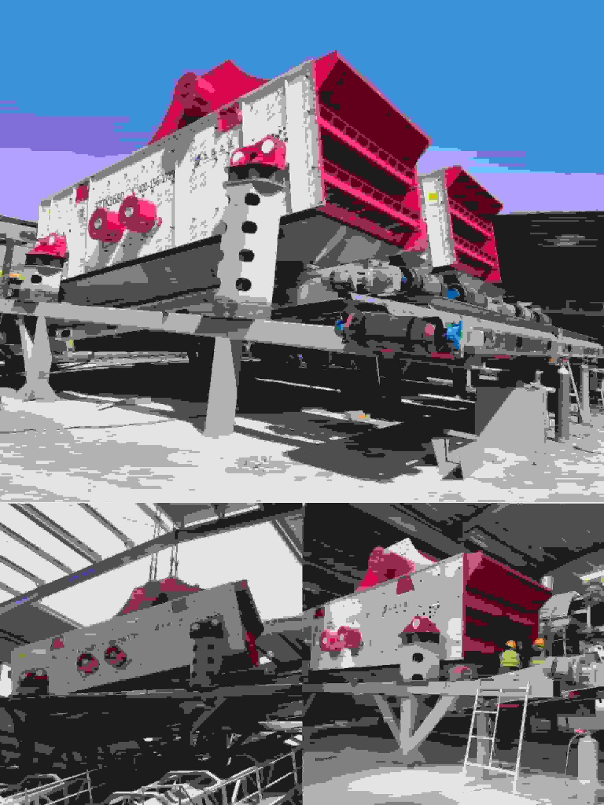 年產(chǎn)鐵礦石骨料700萬噸， 山西項目四臺重型振動篩安裝完成！