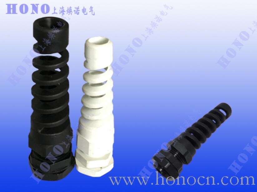 防折彎電纜接頭 帶彈簧格蘭頭 防彎折填料函防折彎尼龍電纜接頭