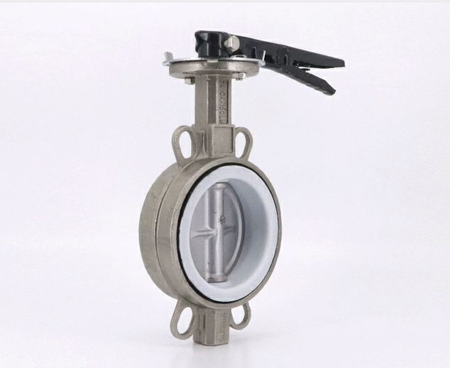 上海良正閥門供應D71X-16P不銹鋼四氟對夾手柄蝶閥 手動蝶閥