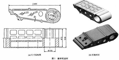 顎式破碎機(jī)連桿結(jié)構(gòu)圖及破碎機(jī)連桿實(shí)物