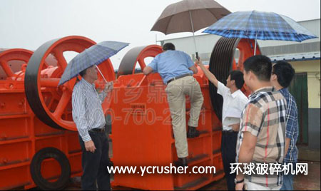 南非客戶檢驗新鄉鼎力顎式破碎機設備