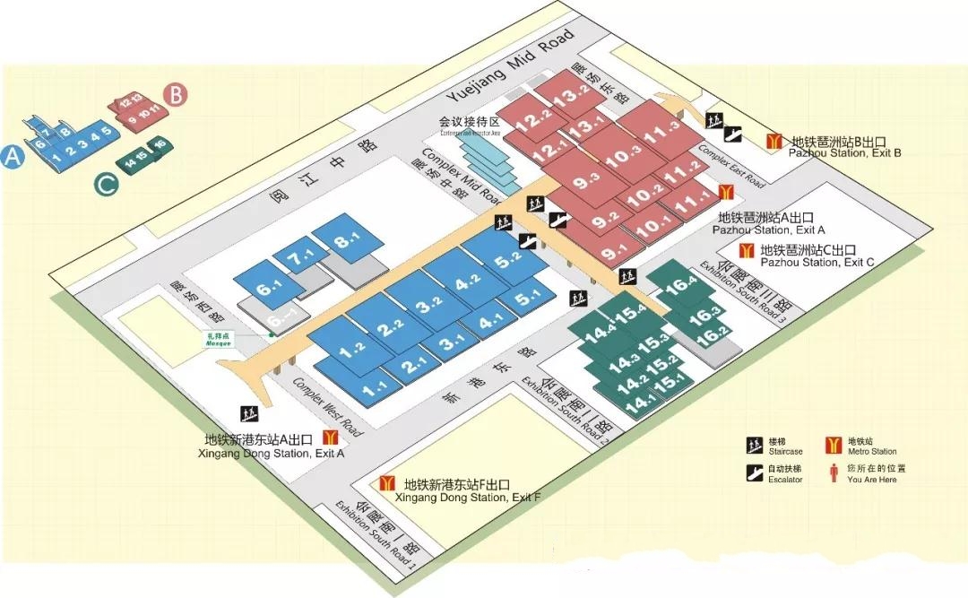 廣州.廣交會(huì)展館平面示意圖